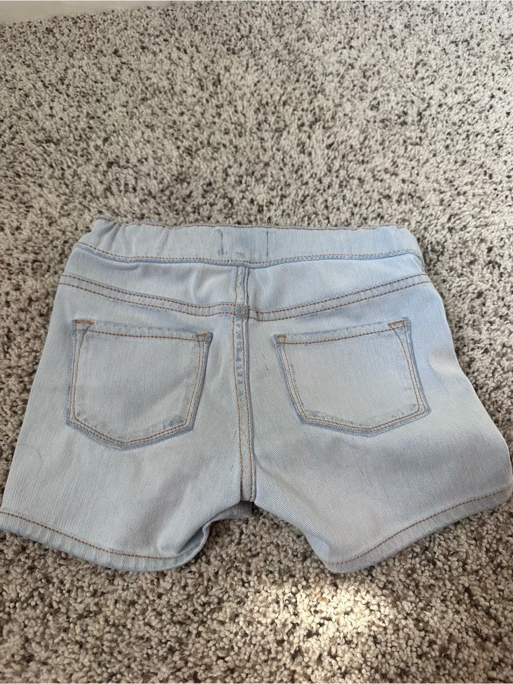 Old Navy Light Blue Denim-Look Stretch Kids Shorts size 6-7